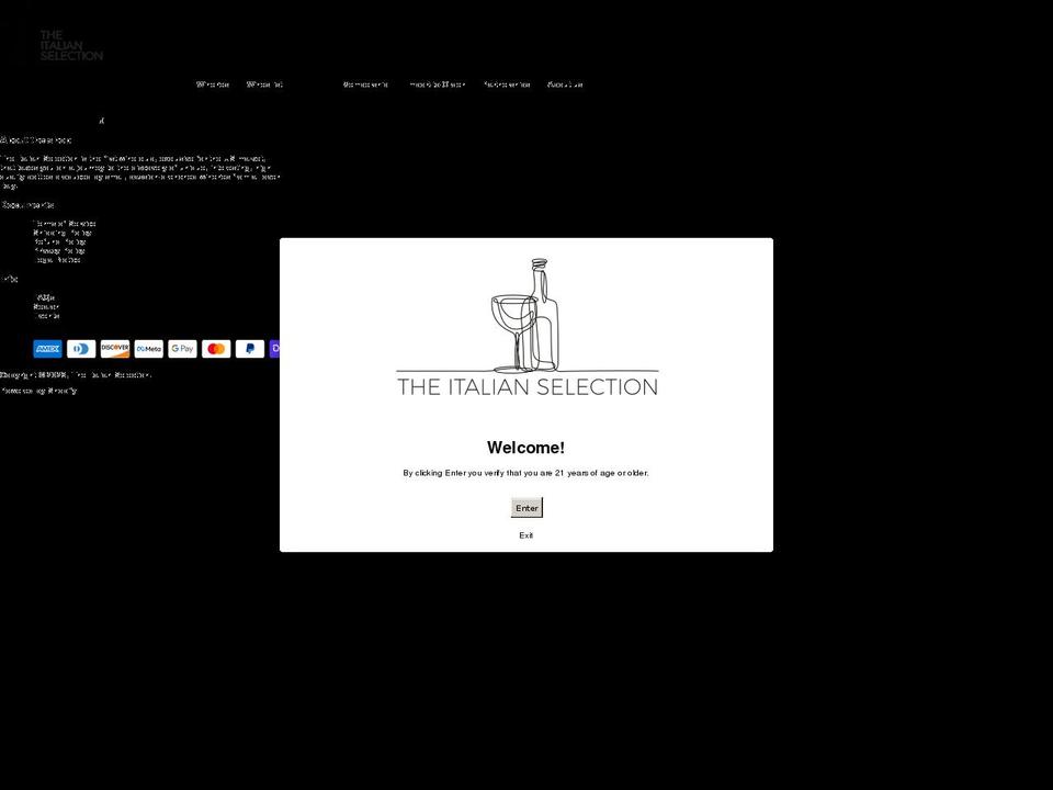 theitalianselection.com shopify website screenshot