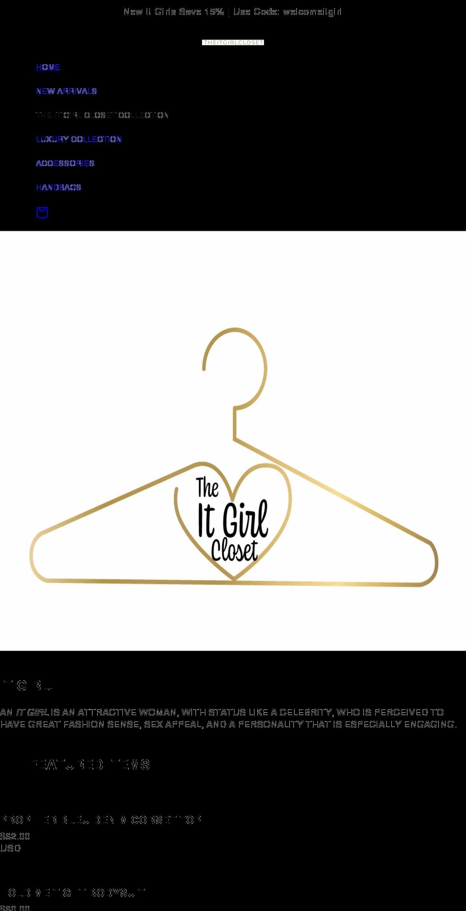 theitgirlcloset.com shopify website screenshot
