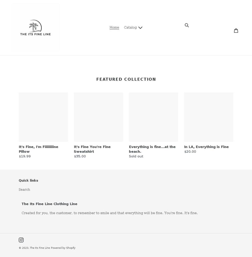 theitsfineline.com shopify website screenshot