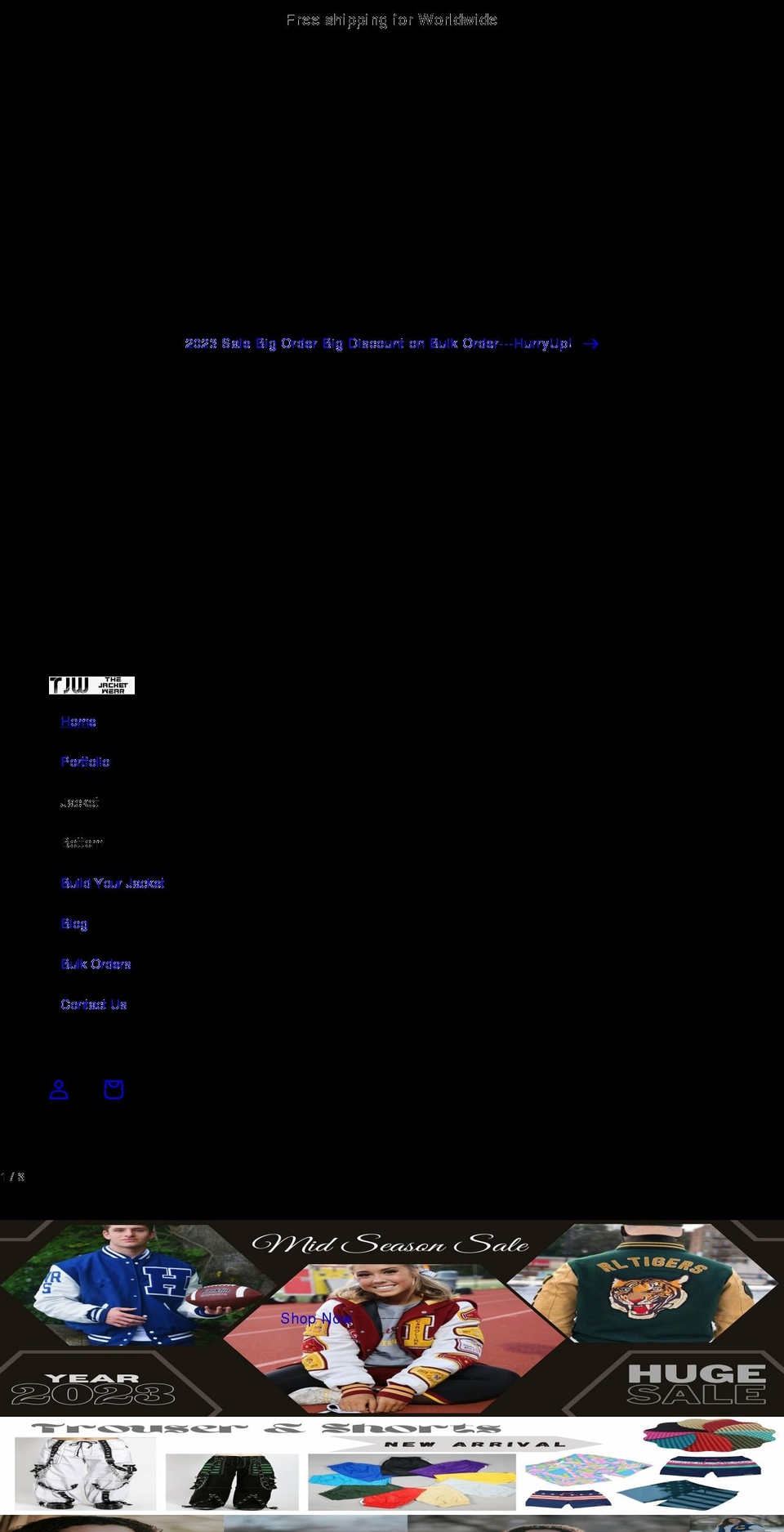 thejacketwear.com shopify website screenshot