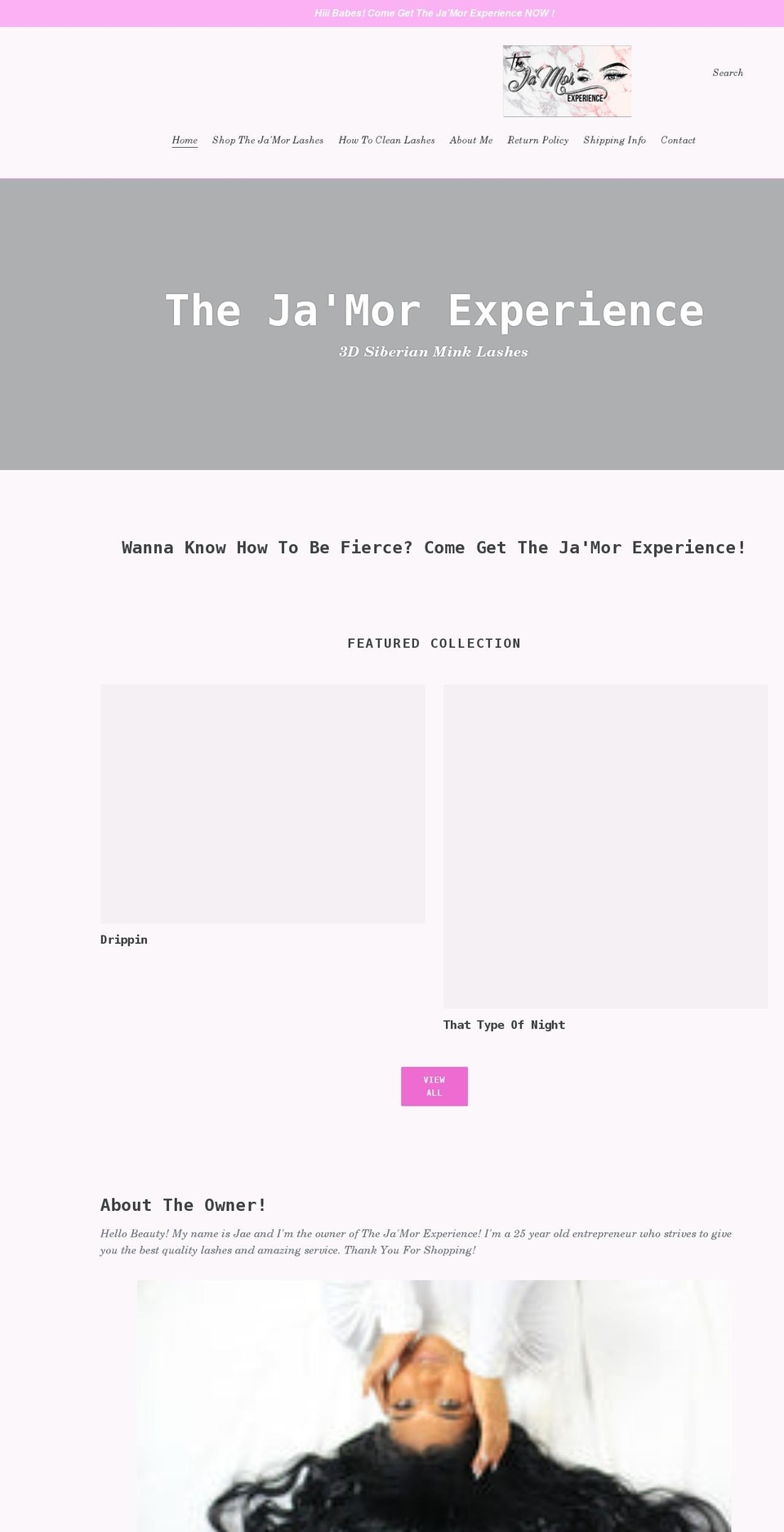thejamorexperience.shop shopify website screenshot