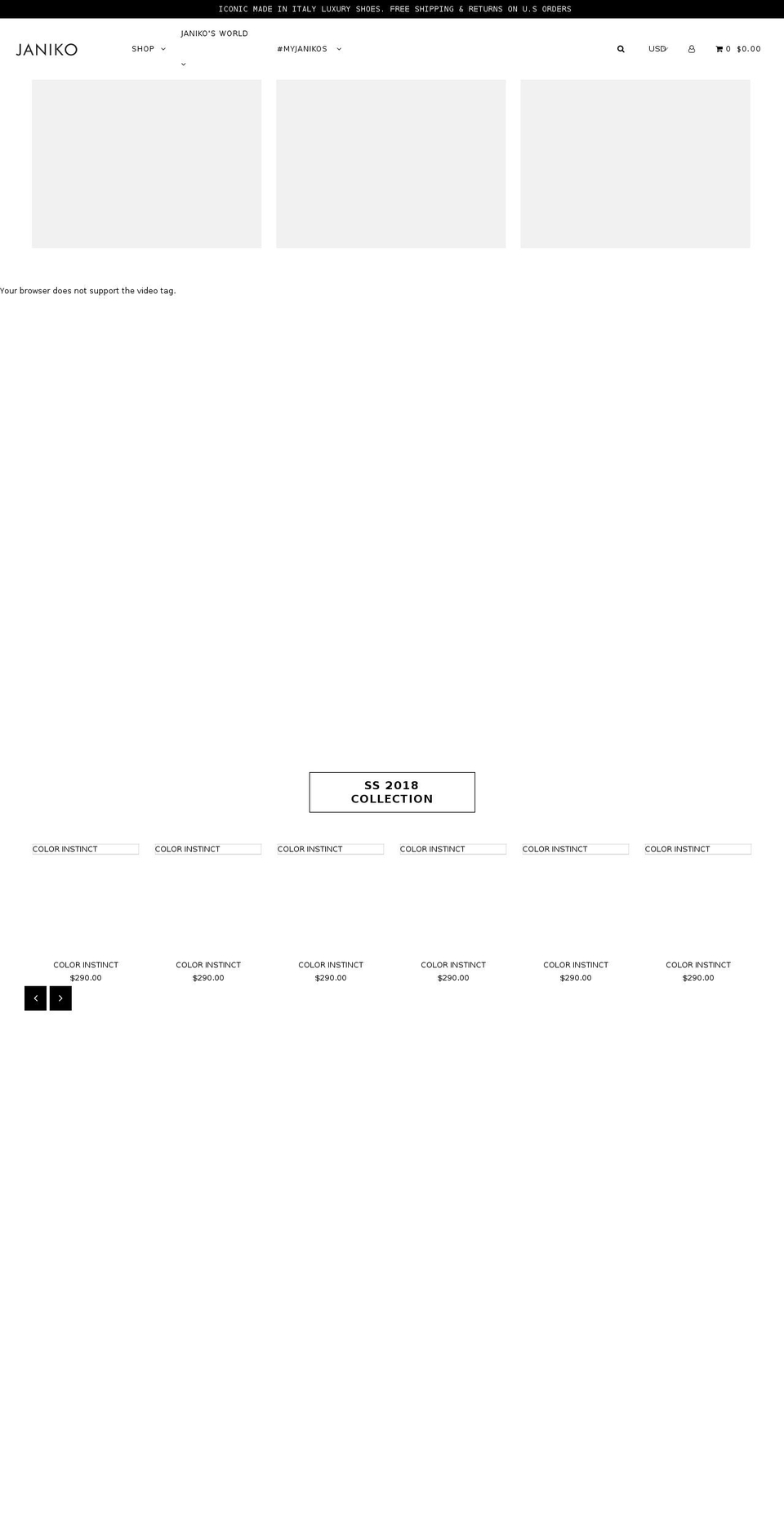 thejaniko.com — Shopify storefront screenshot