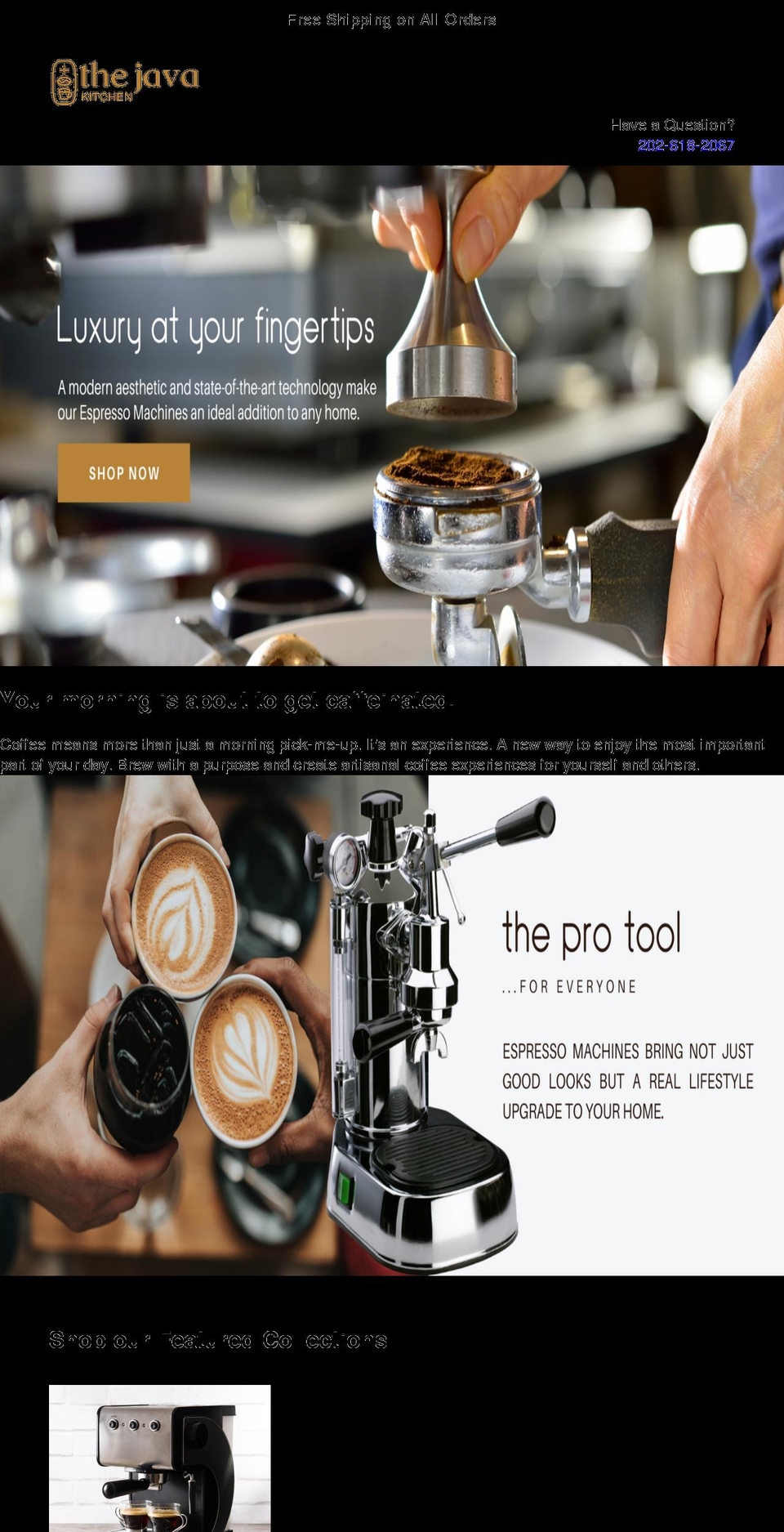 thejavakitchen.com shopify website screenshot