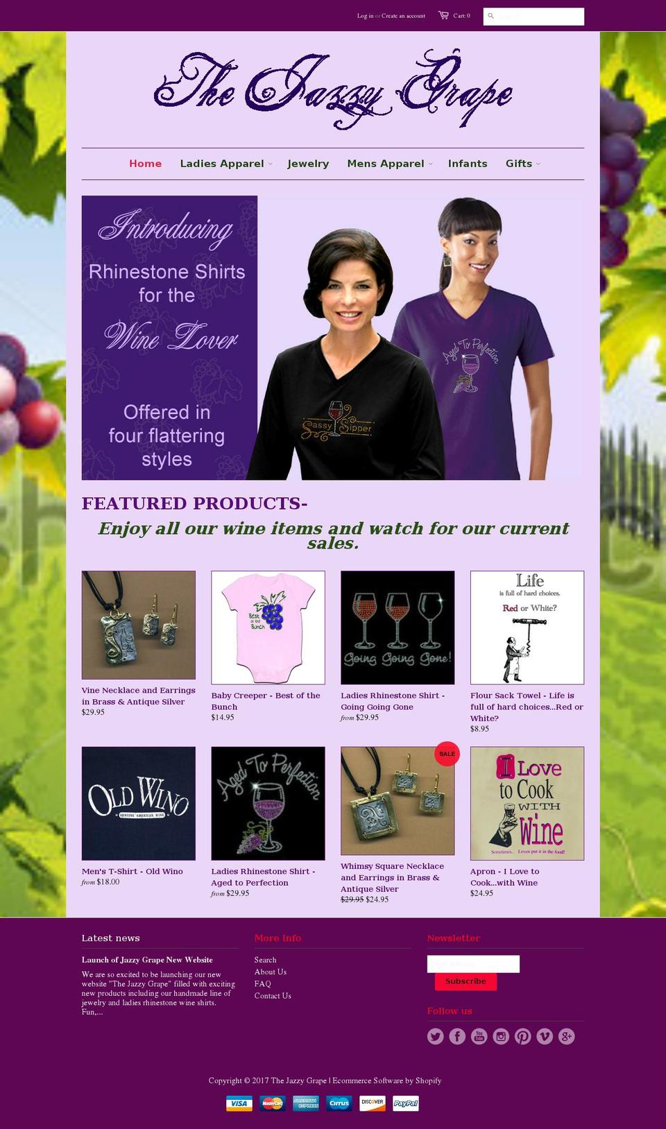 thejazzygrape.com shopify website screenshot