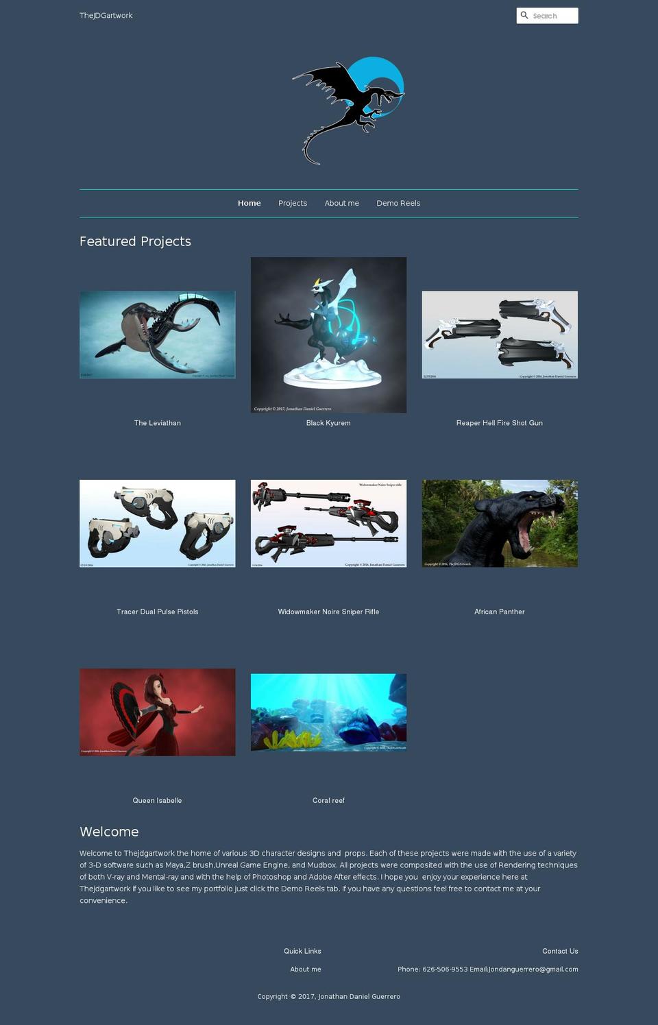 thejdgartwork.com shopify website screenshot