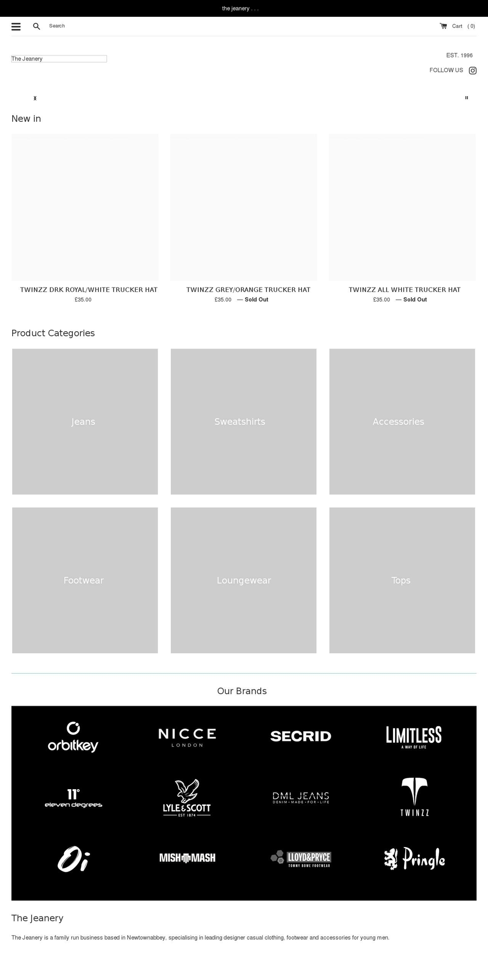 thejeanery.co.uk shopify website screenshot