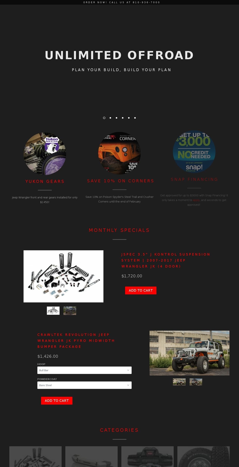 thejeepoutfitters.com — Shopify storefront screenshot