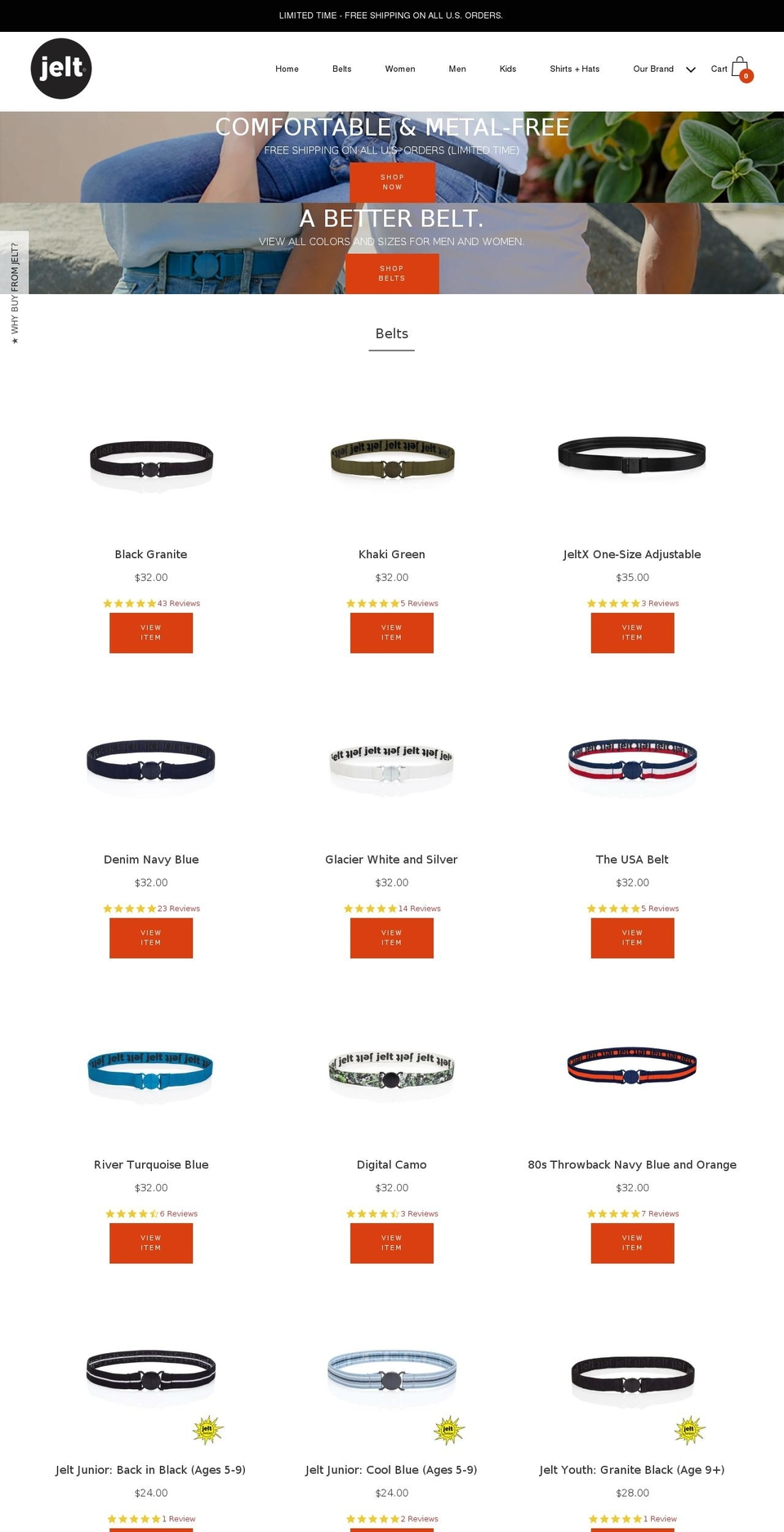 thejeltbelt.com — Shopify storefront screenshot