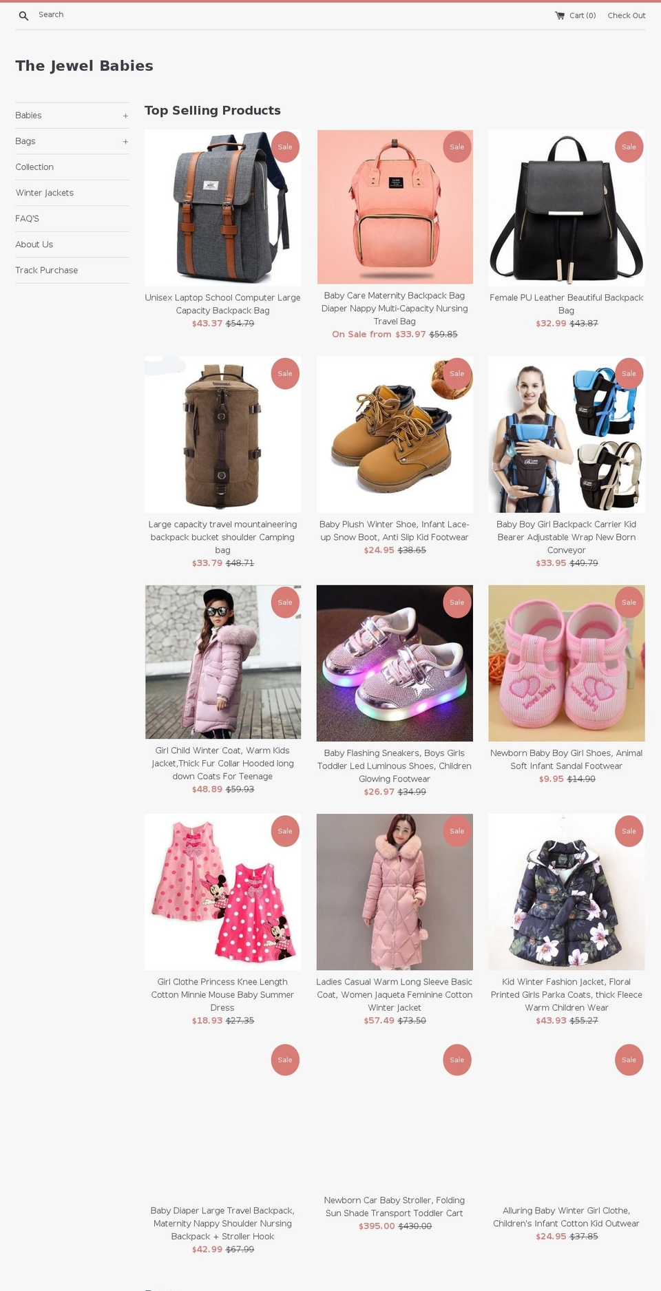thejewelbabies.com — Shopify storefront screenshot