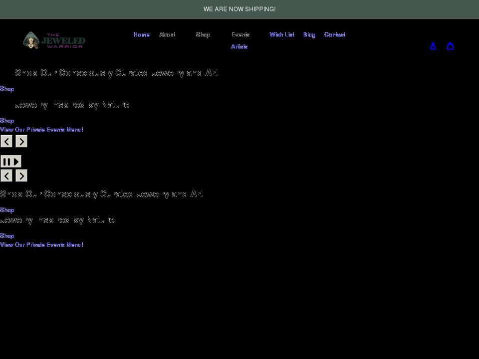 thejeweledwarrior.com shopify website screenshot