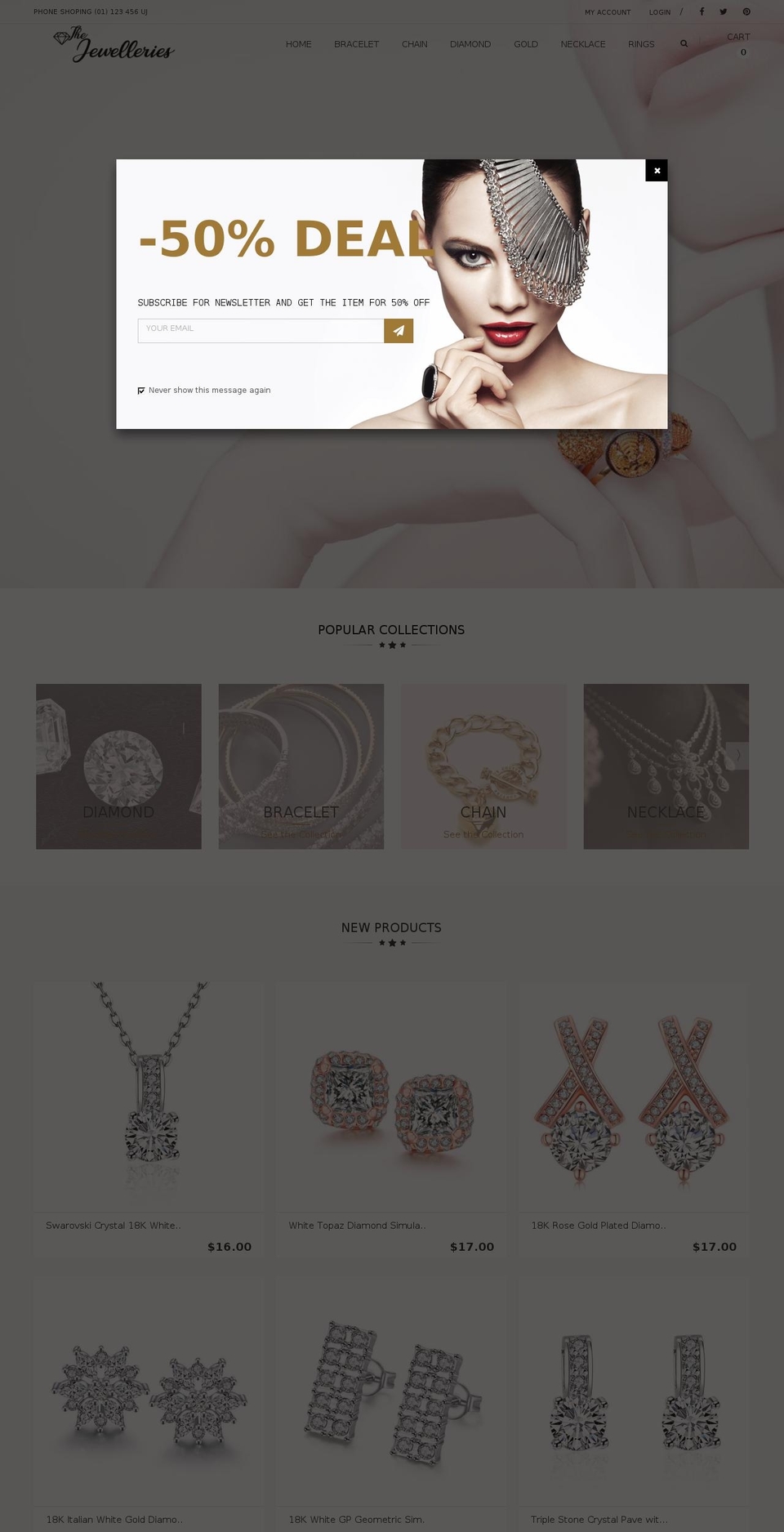 thejewelleries.com — Shopify storefront screenshot
