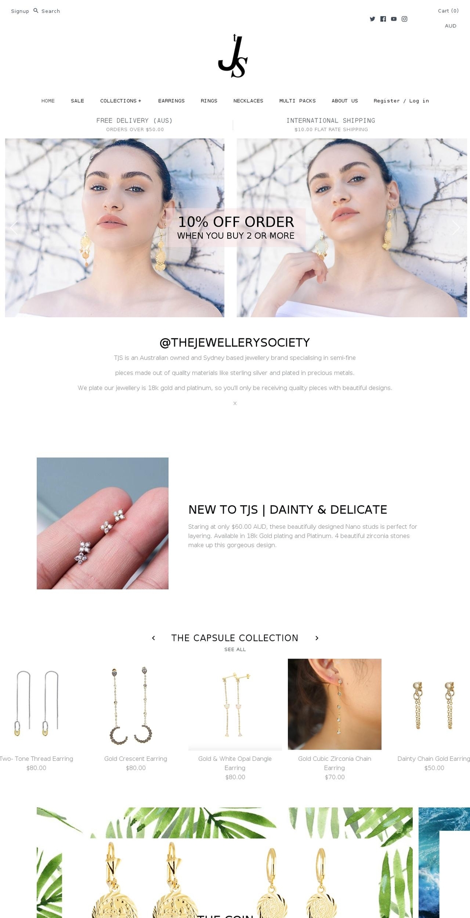 thejewellerysociety.com — Shopify storefront screenshot