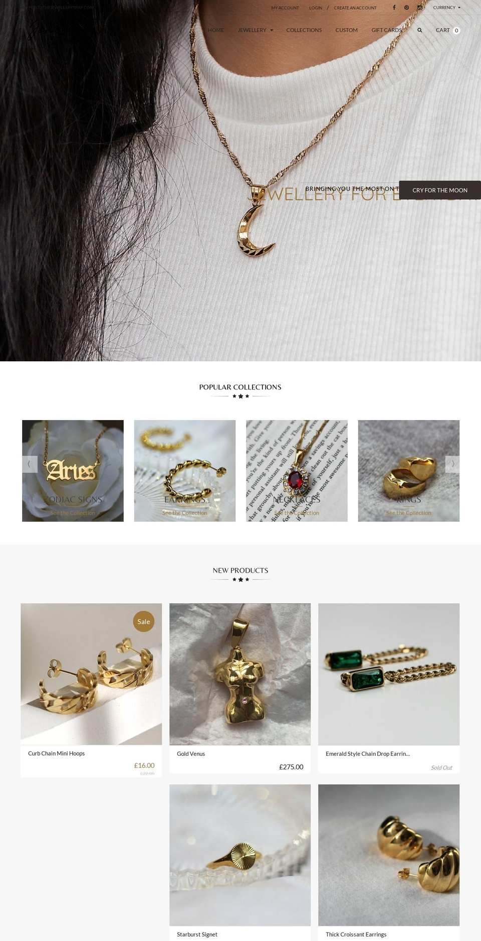 Jewelry r Shopify theme site example thejewellerytrap.com