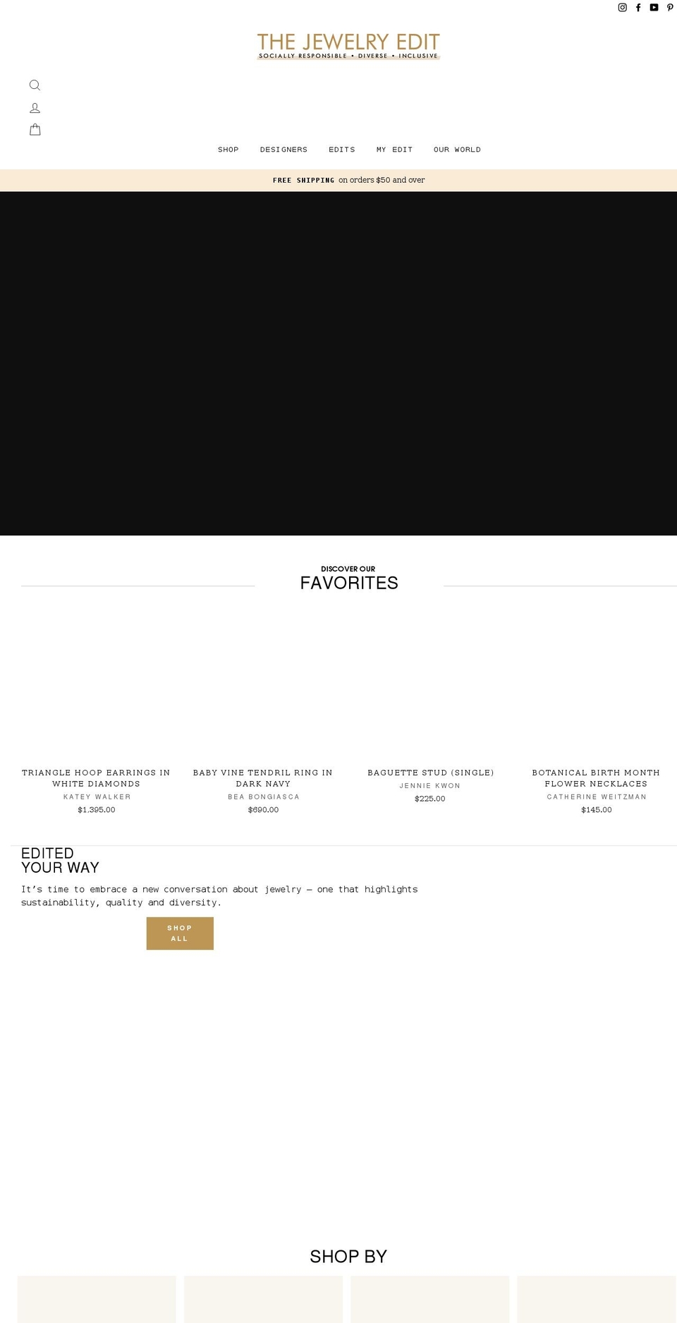 thejewelryedit.com shopify website screenshot