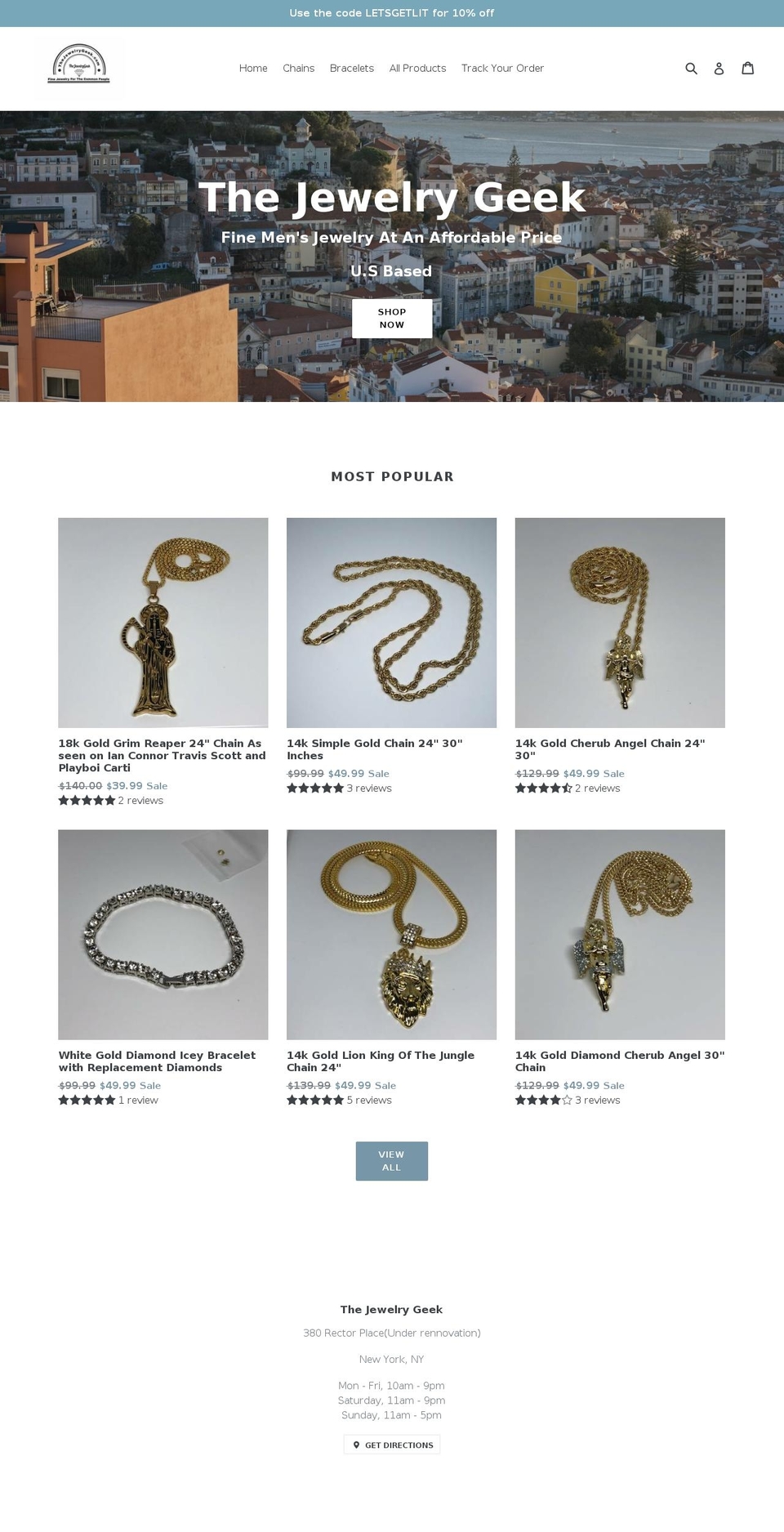 thejewelrygeek.com — Shopify storefront screenshot