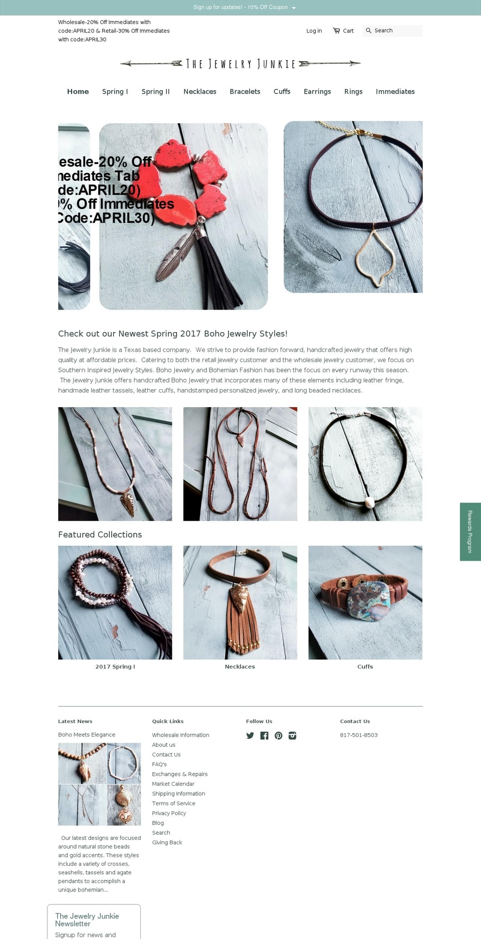 thejewelryjunkie.com shopify website screenshot