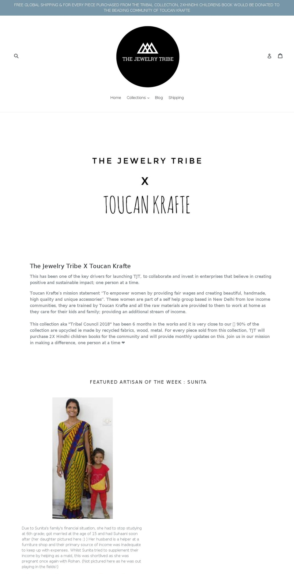 thejewelrytribe.com — Shopify storefront screenshot