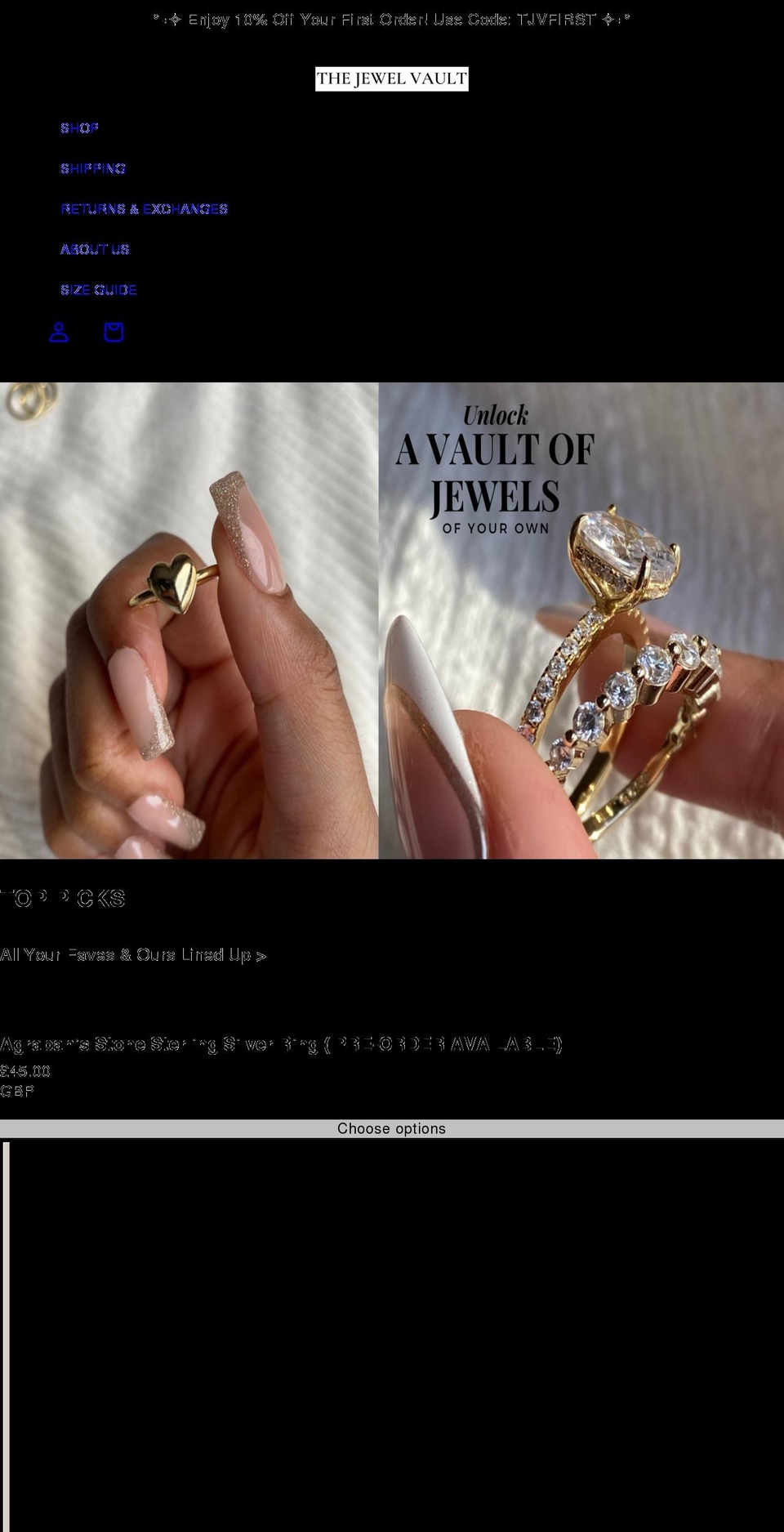 thejewelvault.co.uk shopify website screenshot
