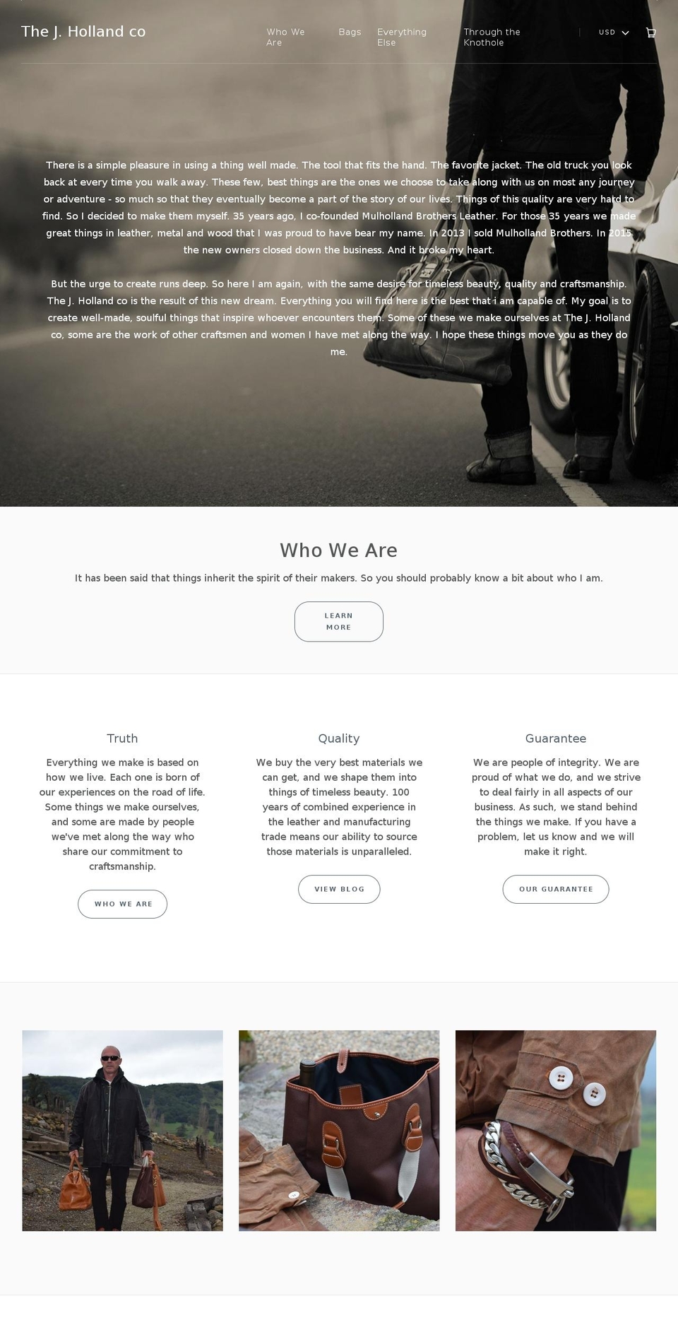 thejhco.com — Shopify storefront screenshot