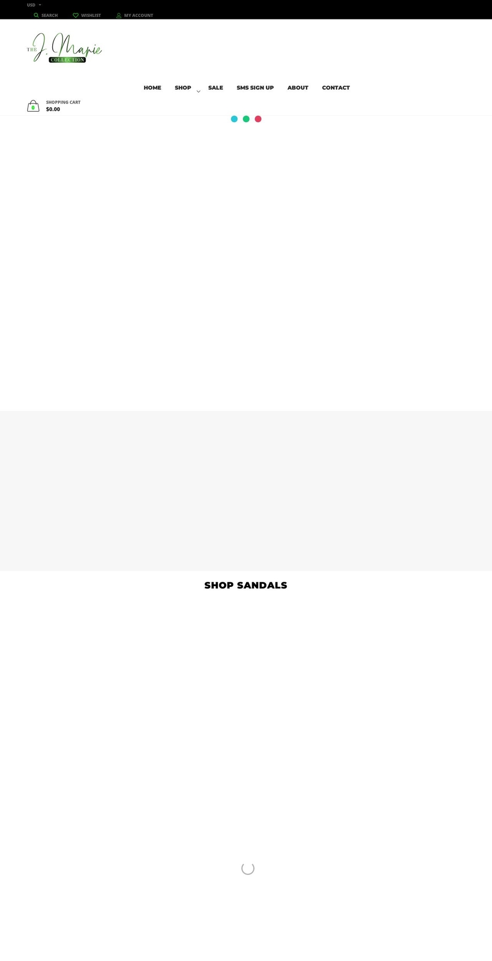 thejmariecollection.com — Shopify storefront screenshot