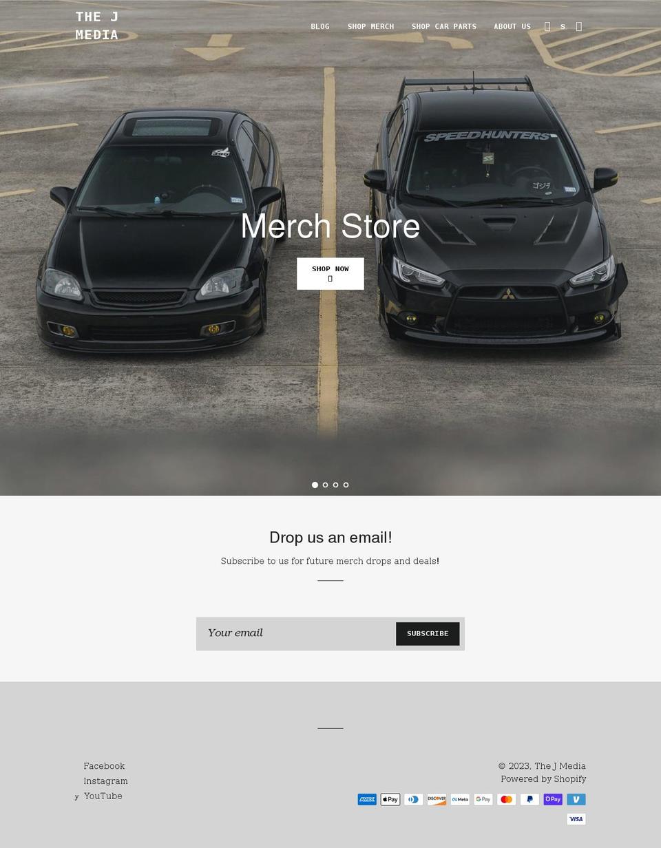 thejmedia.com shopify website screenshot