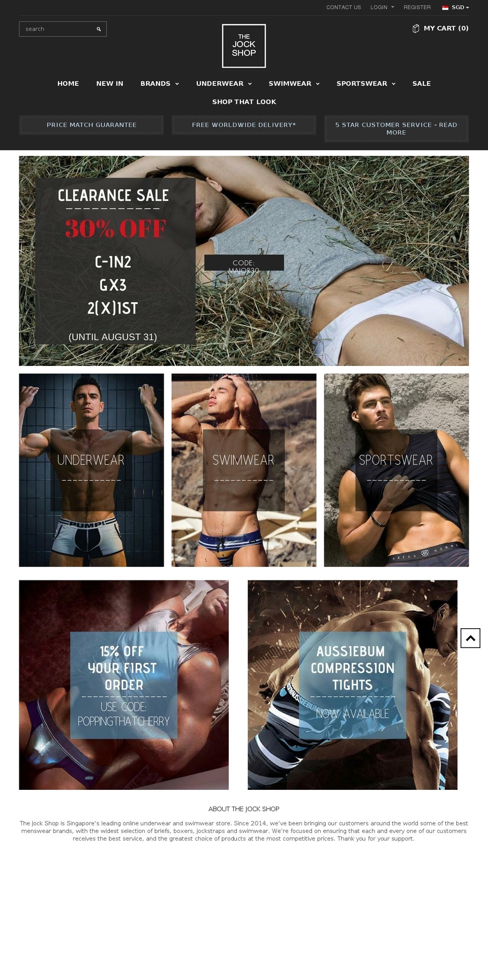 thejockshop.com.sg shopify website screenshot