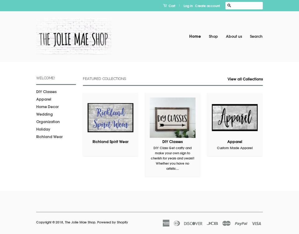 thejoliemaeshop.com shopify website screenshot