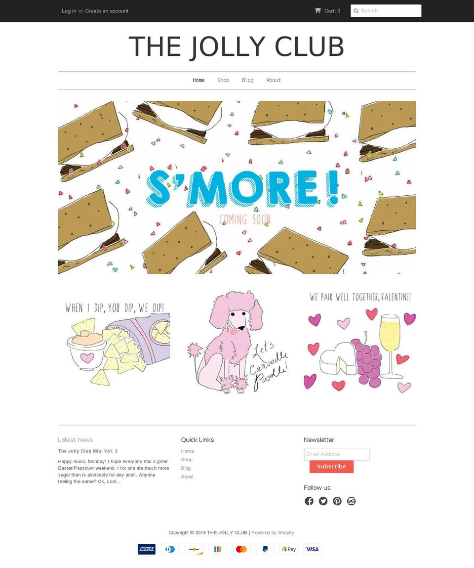 thejollyclub.com shopify website screenshot