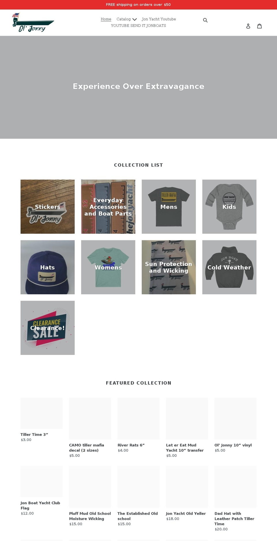 thejonyacht.com shopify website screenshot