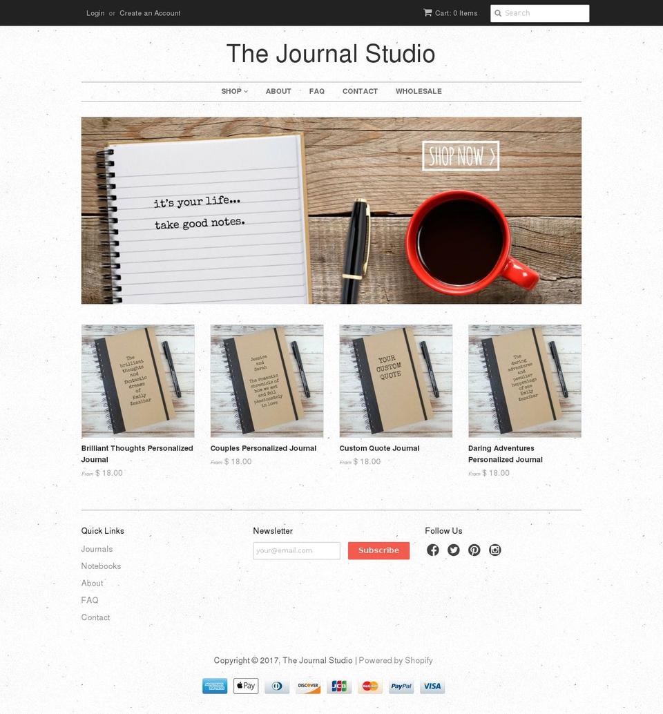 thejournalstudio.com shopify website screenshot