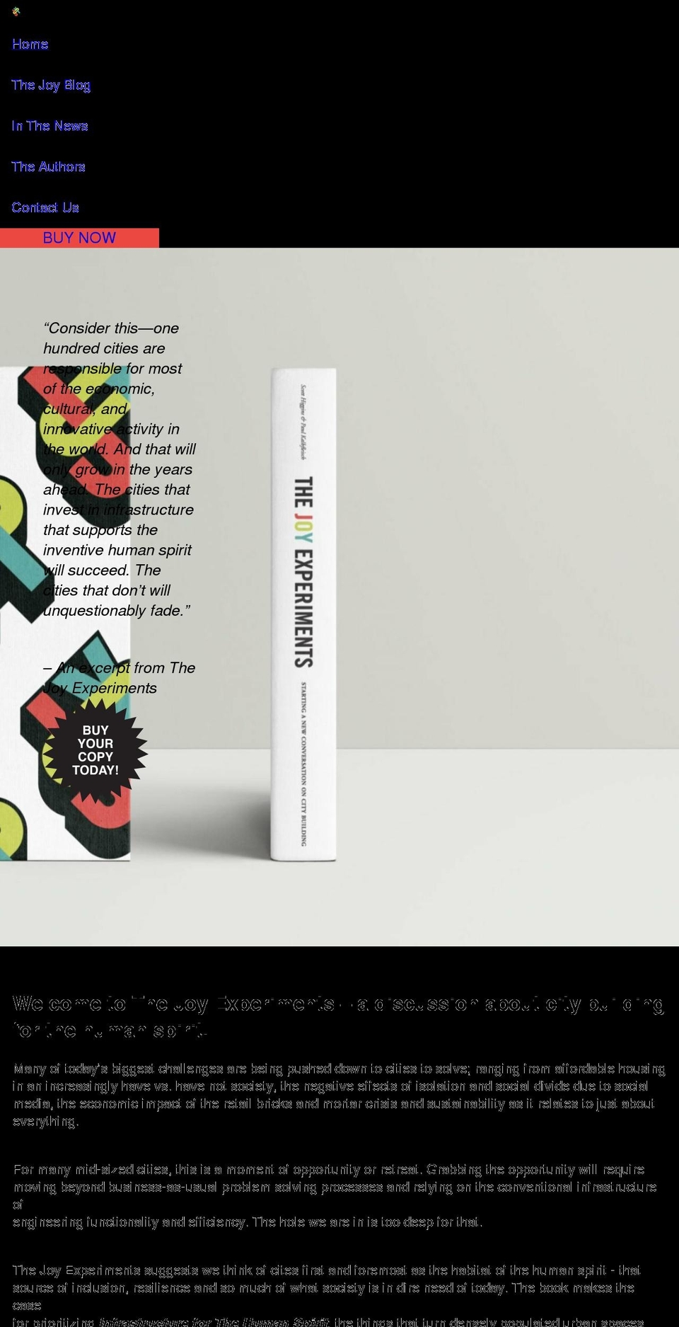 Website v Shopify theme site example thejoyexperiments.com