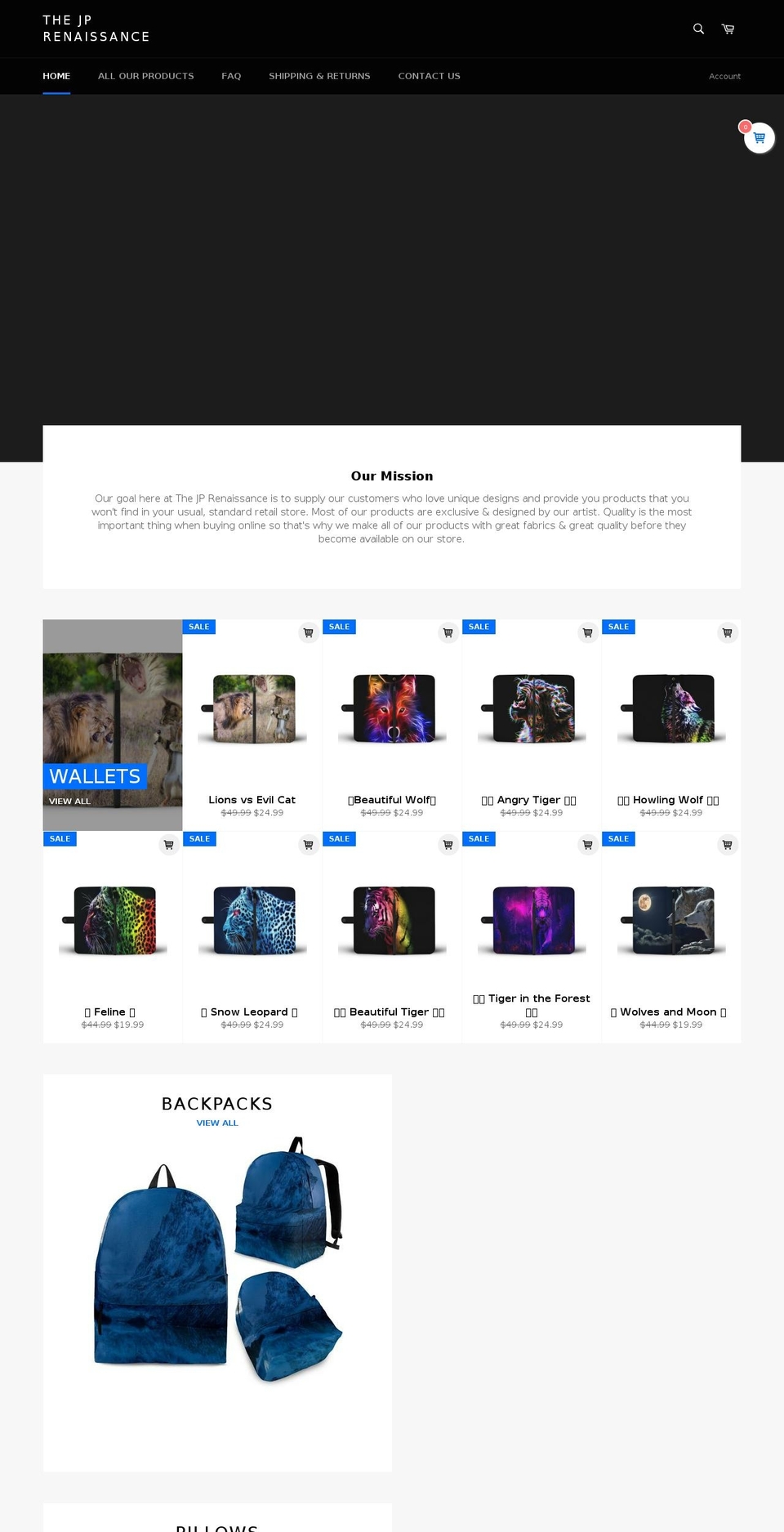 thejprenaissance.com — Shopify storefront screenshot