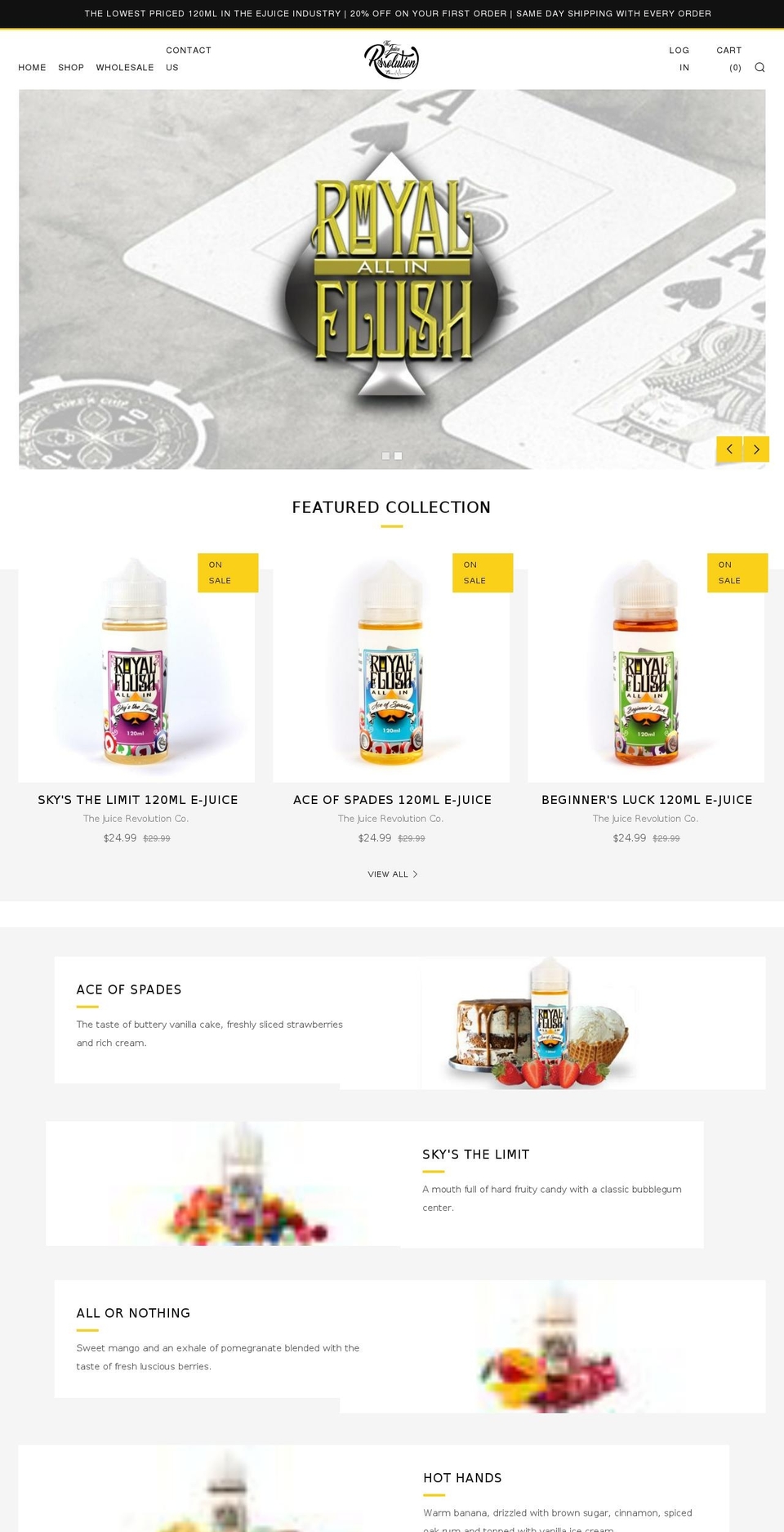 thejuicerevolutionco.com — Shopify storefront screenshot