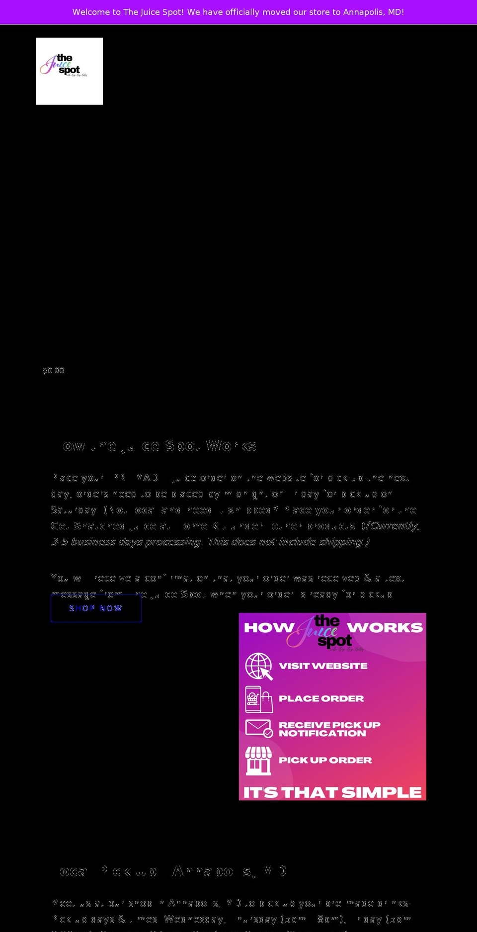 thejuicespot-bbb.com shopify website screenshot