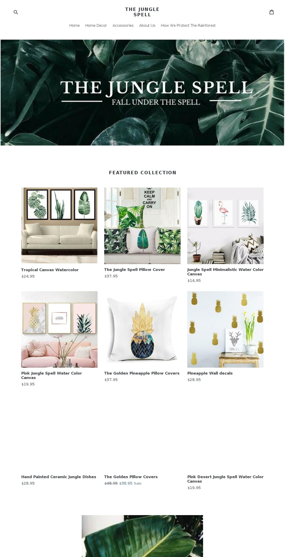 thejunglespell.com — Shopify storefront screenshot