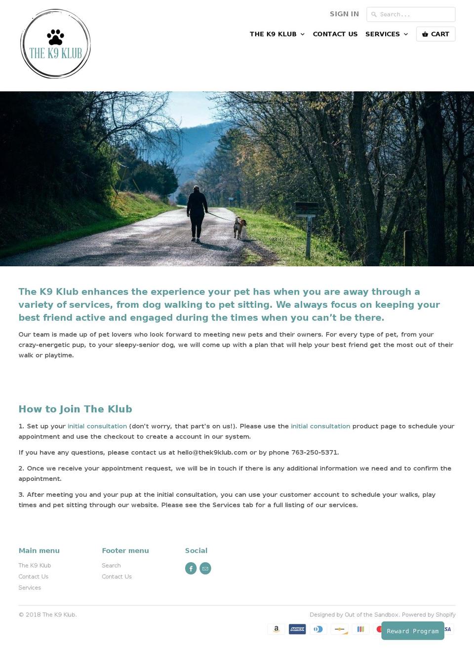 thek9klub.com shopify website screenshot