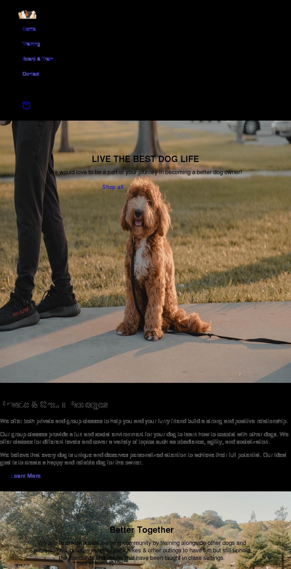 thek9trainingco.com shopify website screenshot