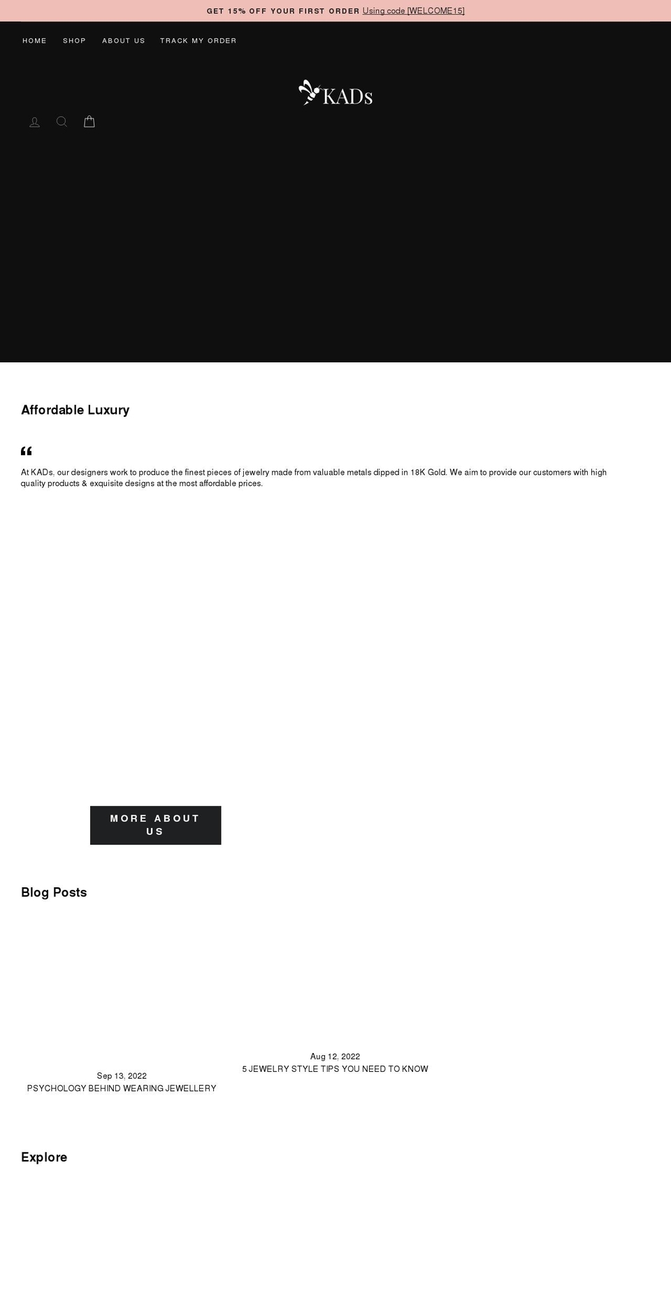 thekadshop.com shopify website screenshot
