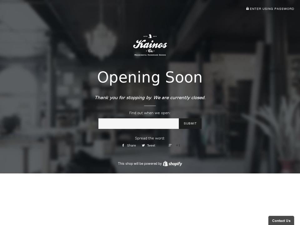 thekainoscompany.com shopify website screenshot