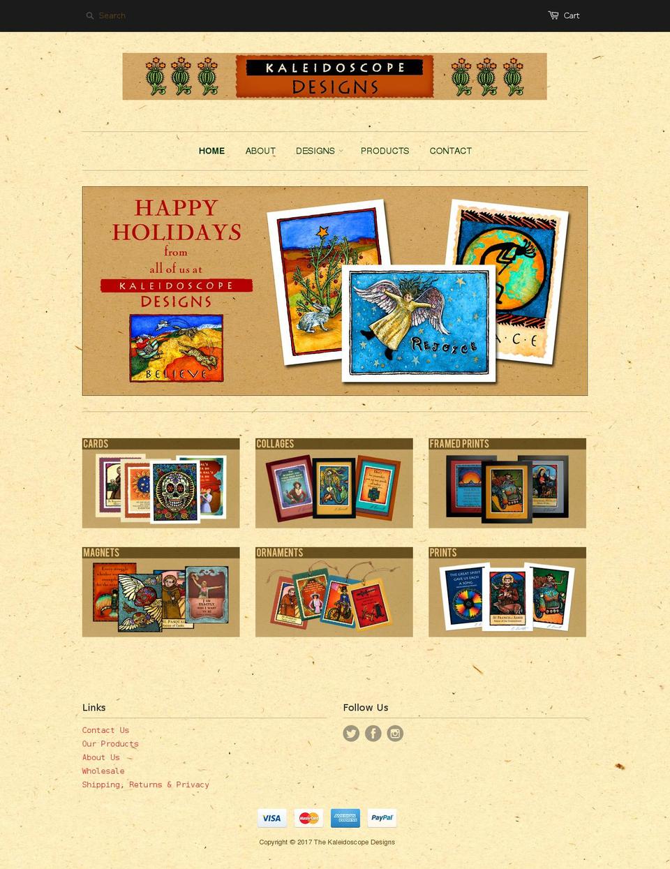 thekaleidoscopedesigns.com shopify website screenshot