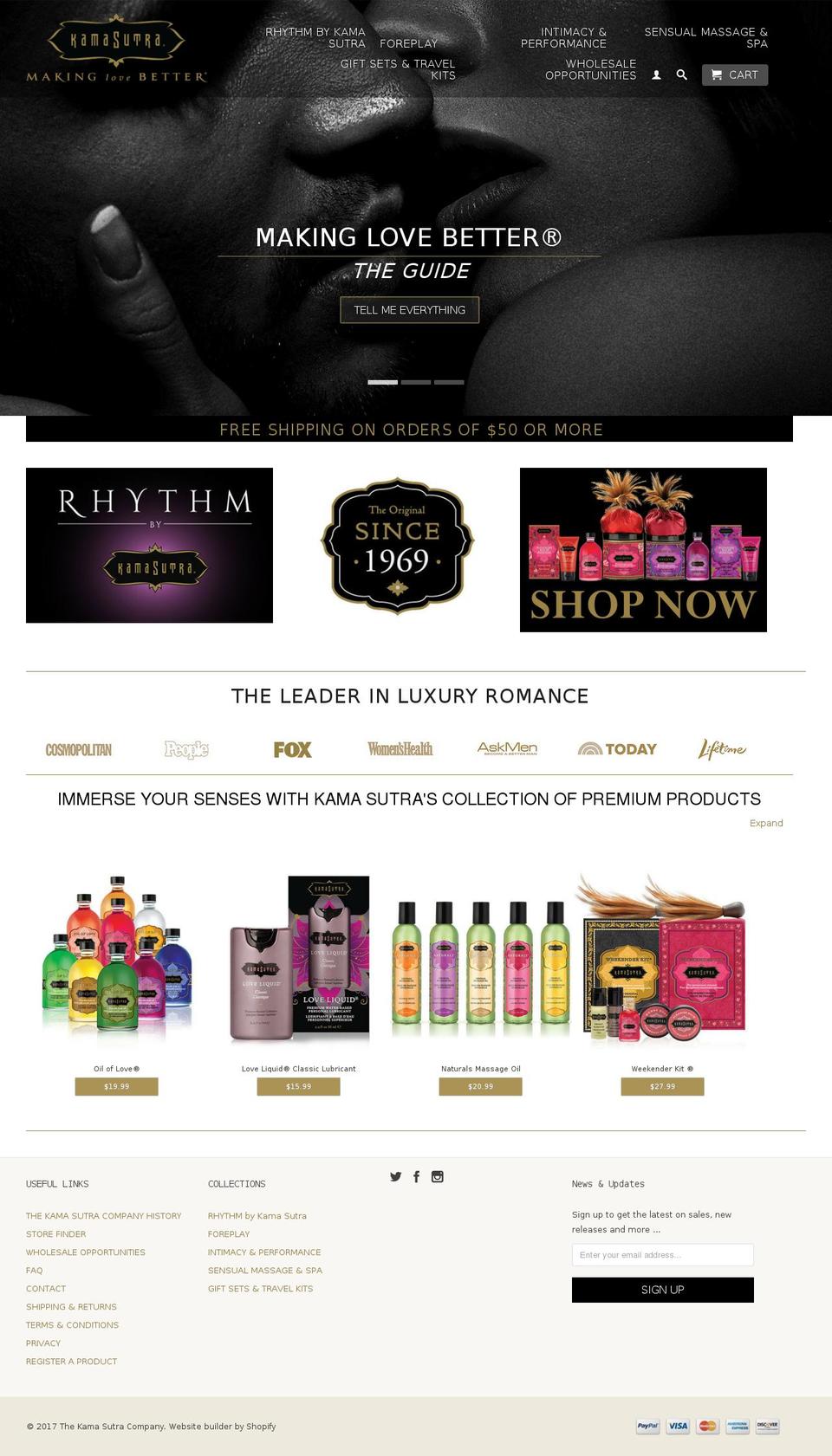 thekamasutracompany.com shopify website screenshot
