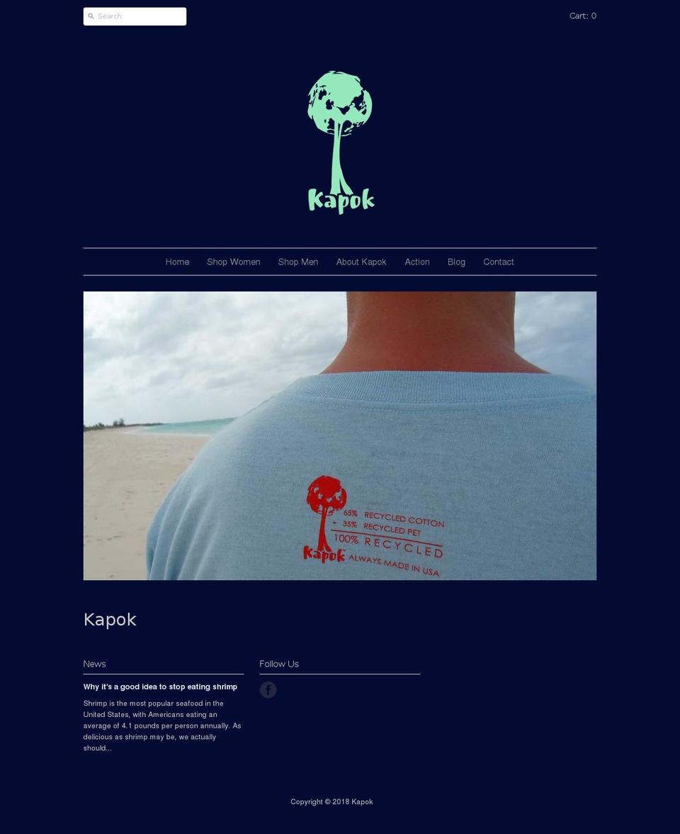 Basic Theme--Jake Shopify theme site example thekapok.com