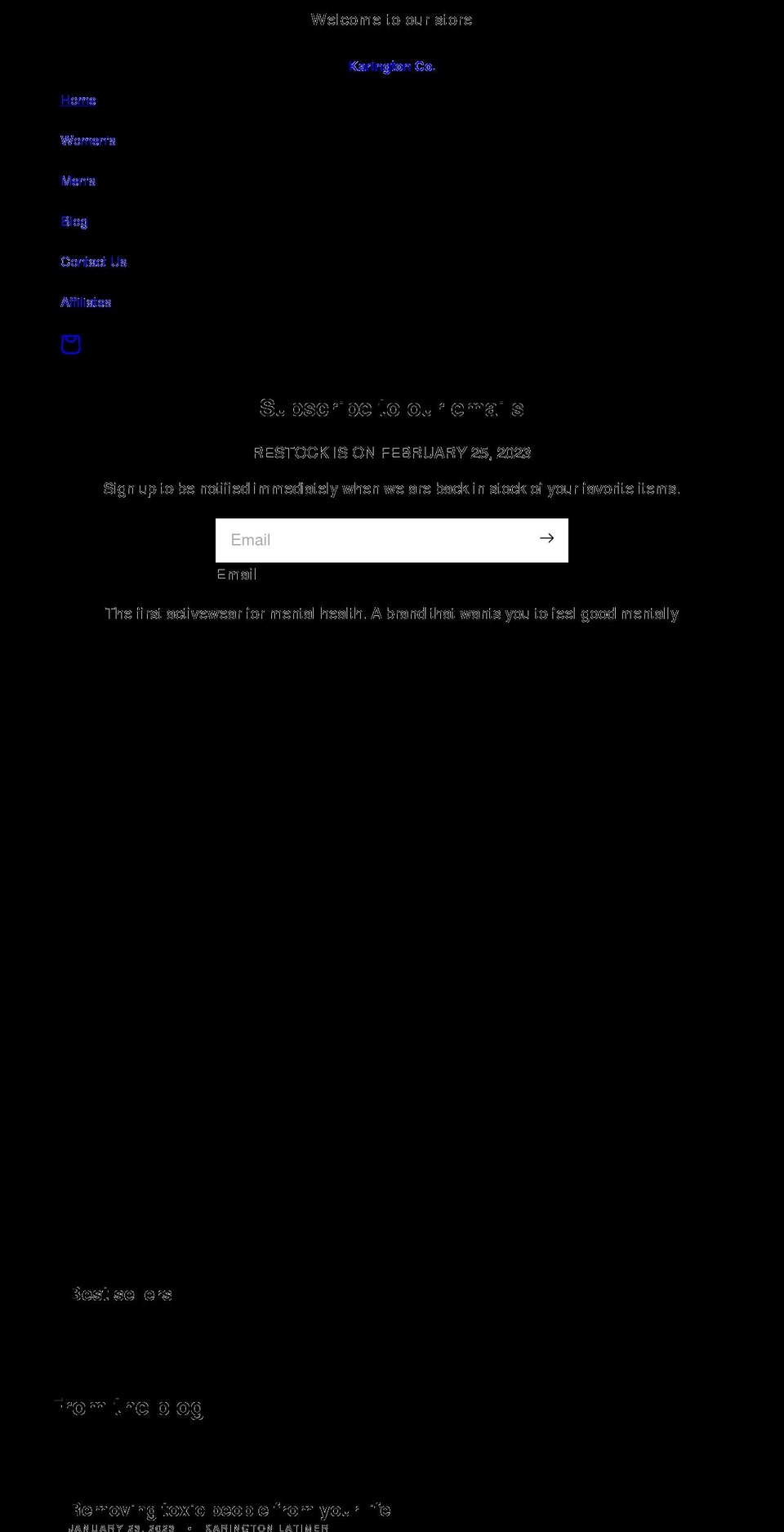 thekaringtonshop.com shopify website screenshot