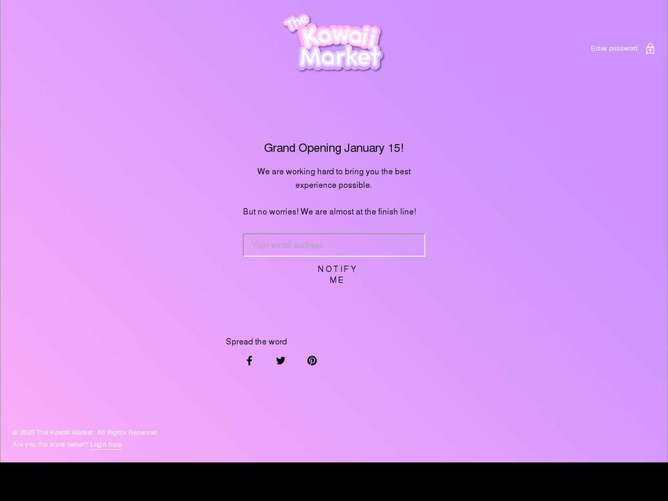thekawaiimarket.com shopify website screenshot