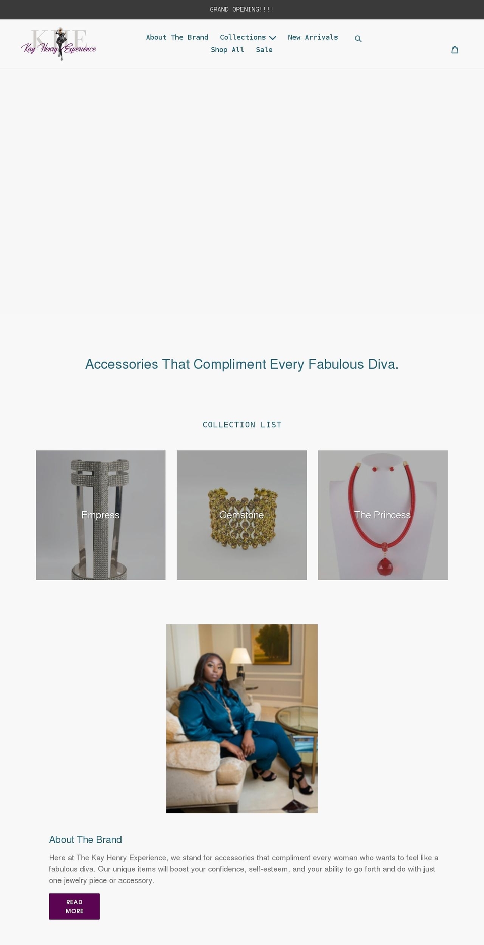 thekayhenryexperience.com shopify website screenshot