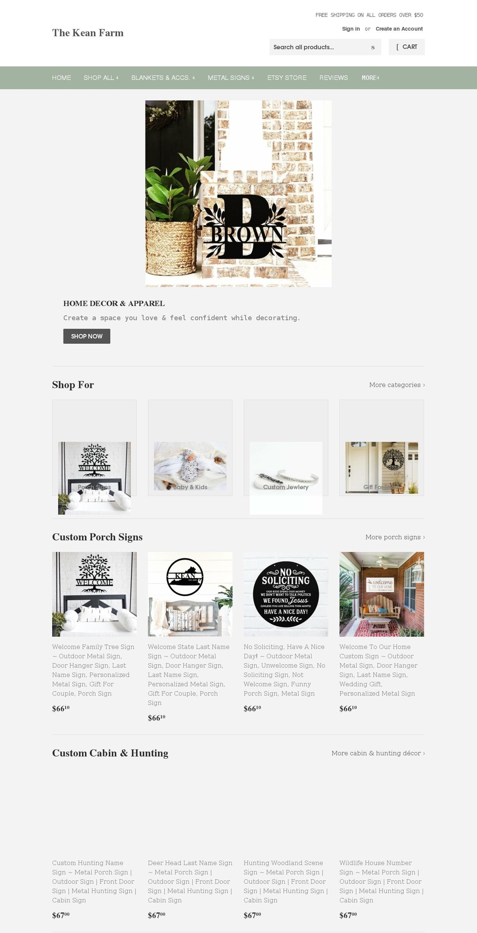 thekeanfarm.com shopify website screenshot