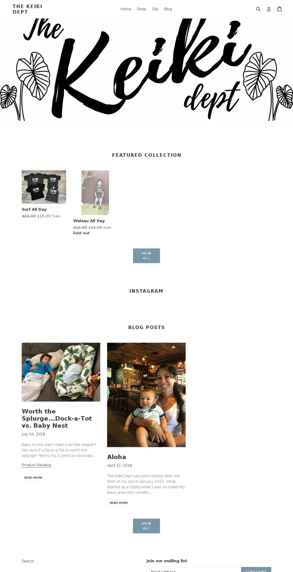 thekeikidept.com shopify website screenshot