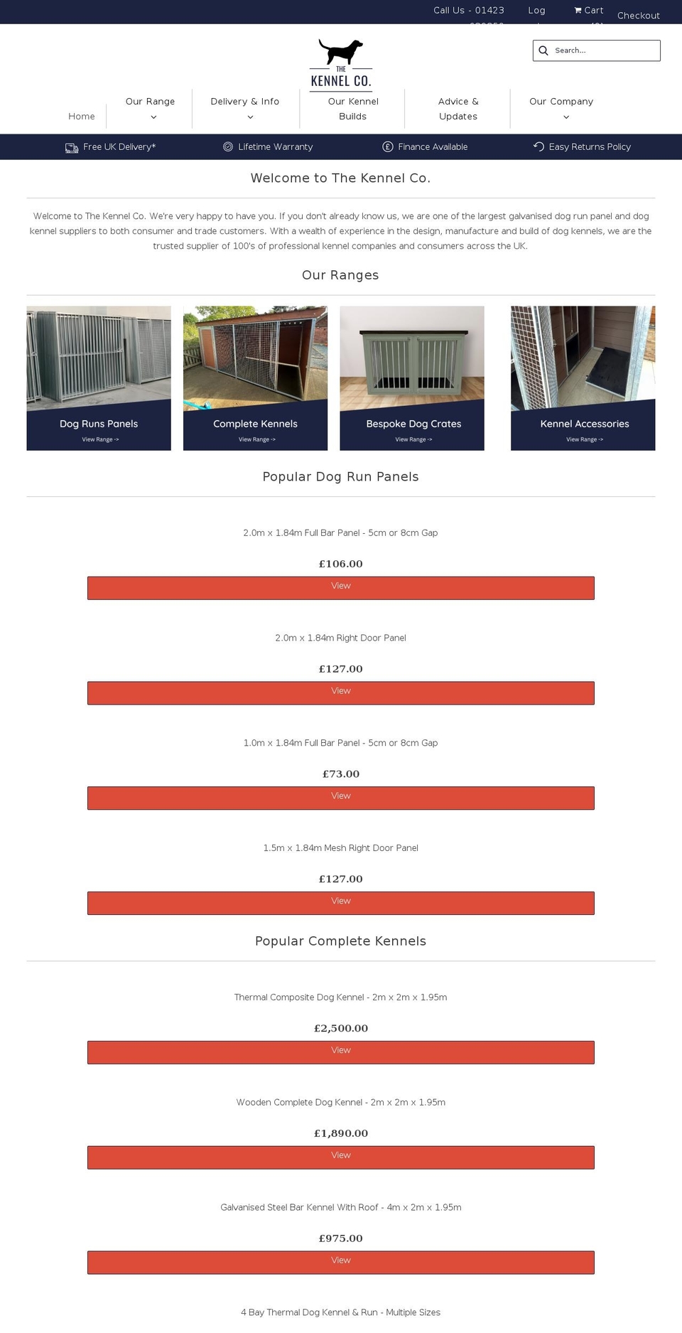 thekennelco.co.uk shopify website screenshot