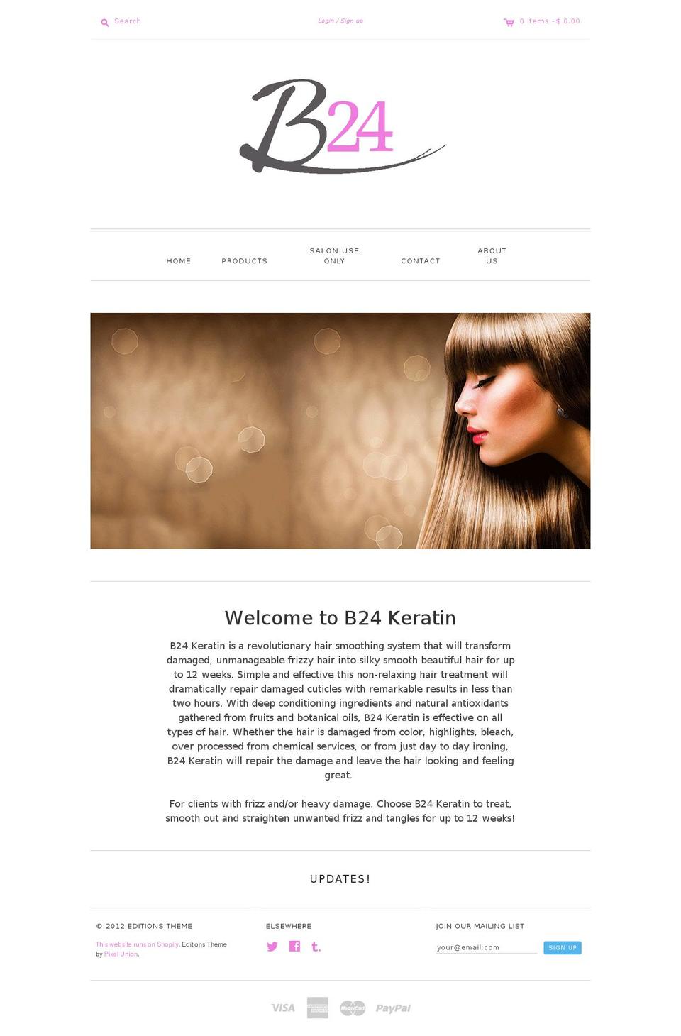 thekeratin.com shopify website screenshot