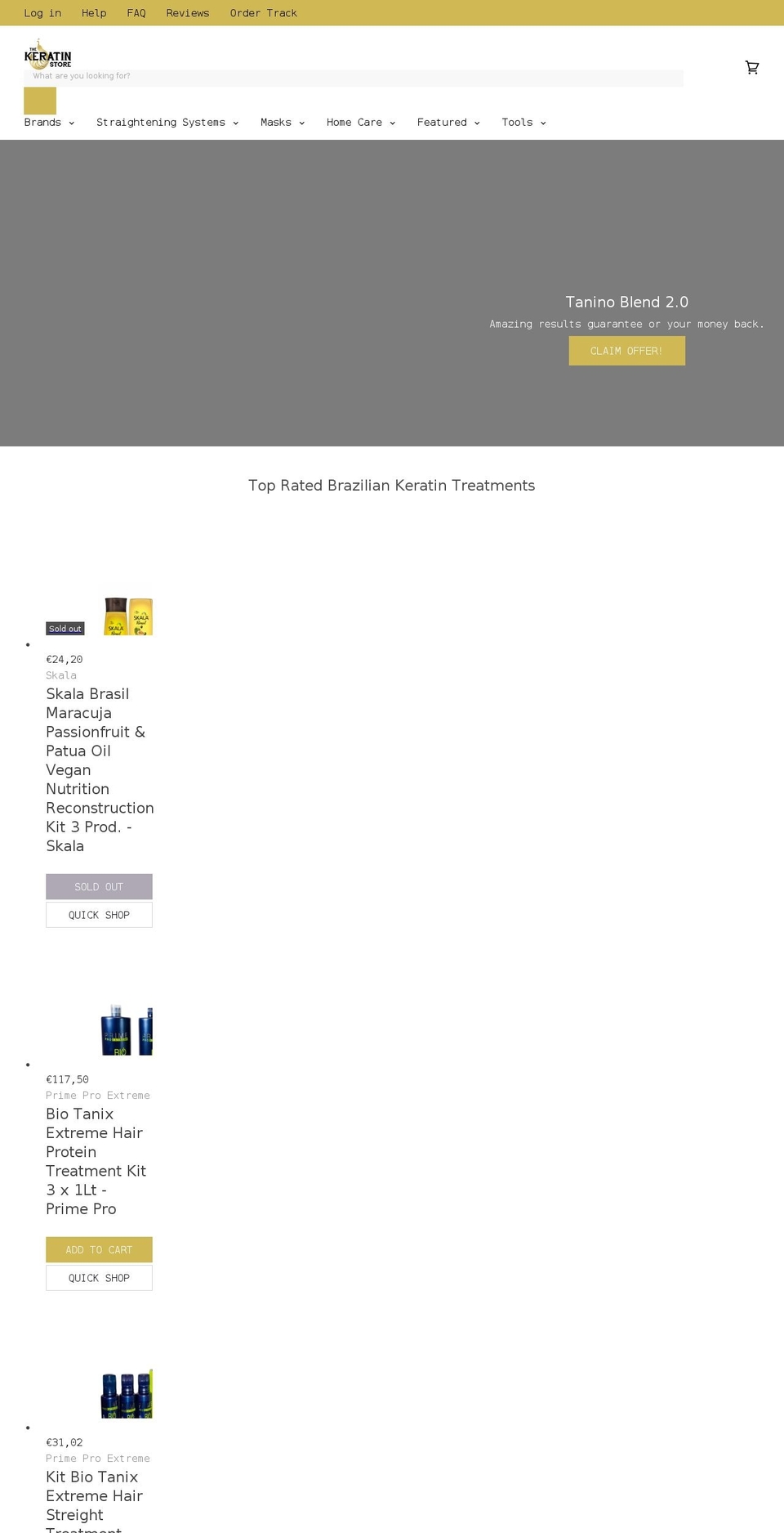 thekeratinstore.co.uk shopify website screenshot